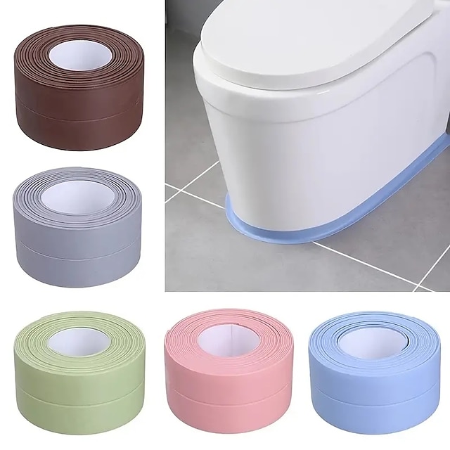  2er-Pack Klebeband-Dichtungsstreifen, selbstklebendes PVC-Dichtungsband für Küchenspüle, Toilette, Badezimmer, Dusche und Badewanne, 2,2 cm x 3,2 m