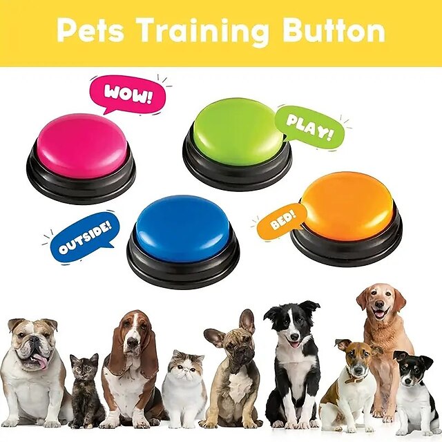 Pet Communication Button Dog Voice Box Training Speaking Toy Recording Speaker Squeeze Box Voice
