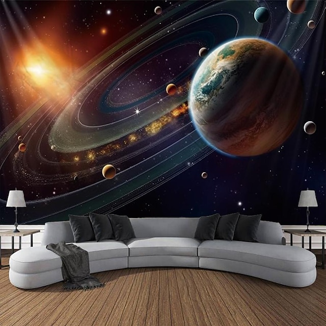  היקום גלקסיה שטיח קיר תלוי שטיח קיר גדול שטיח קיר תפאורה תפאורה רקע שמיכה וילון בית חדר שינה קישוט סלון