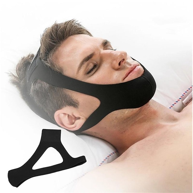  1pc 抗いびきベルト三角あごストラップマウスガードギフト女性のための男性より良い息の健康いびきストッパー包帯