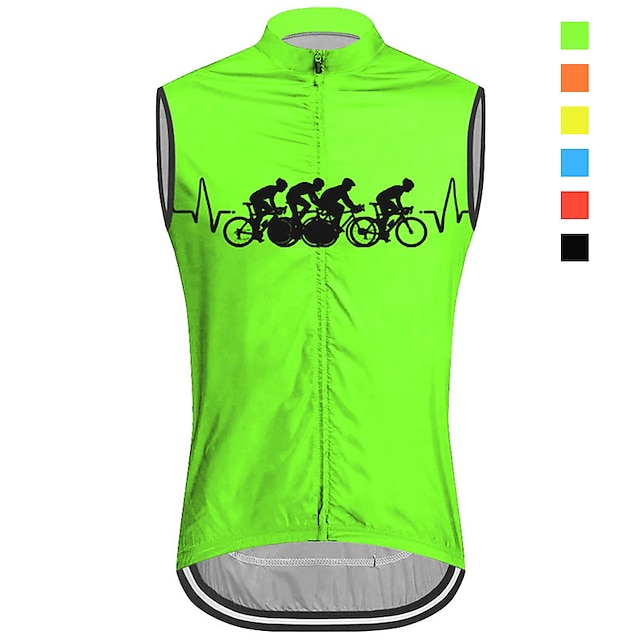  21Grams Men's Cycling Vest Cycling Jersey Sleeveless Bike Vest / Gilet Top with 3 Rear Pockets Mountain Bike MTB Road Bike Cycling Breathable Quick Dry Moisture Wicking Back Pocket Black Yellow Red