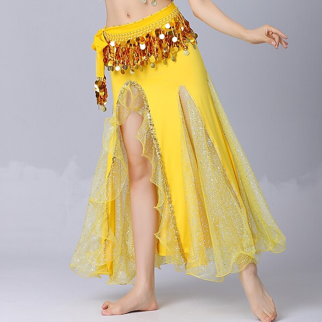 Belly Dance Skirts Pure Color Splicing Tulle Women's Performance