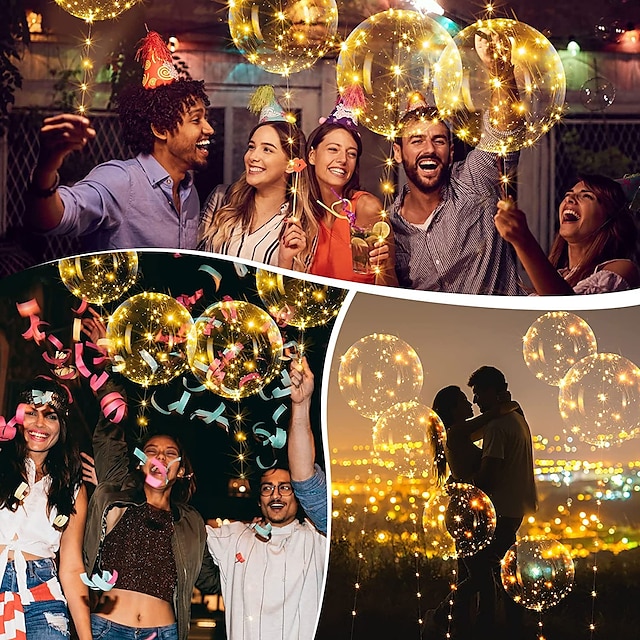  LED Balloon Luminous Party Wedding Supplies Decoration Transparent Bubble Decoration Birthday Party Wedding LED Balloons String Lights Christmas Gift