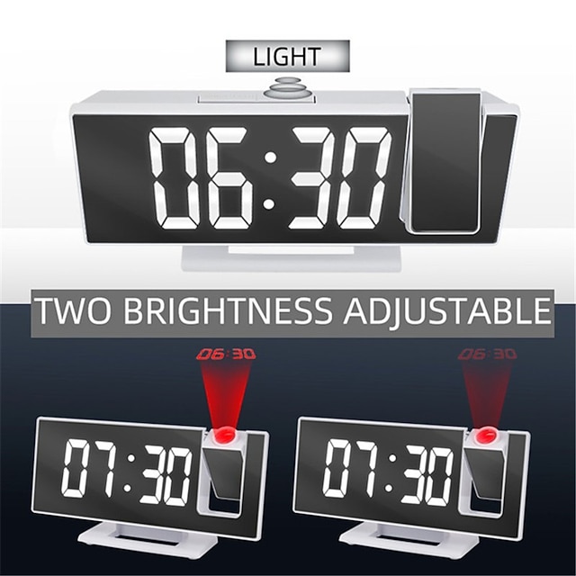 LED Digital Alarm Clock Projection Clock Ceiling Clock with Time