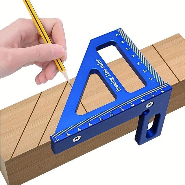 3D MultiAngle Measuring Ruler,45/90 Degree Aluminum Alloy Woodworking