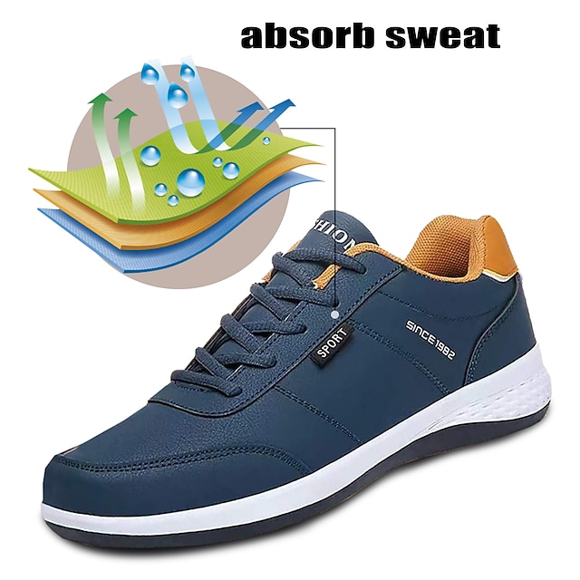 Men's Navy Blue Casual Sports Sneakers | Lightweight Lace-Up Athletic ...