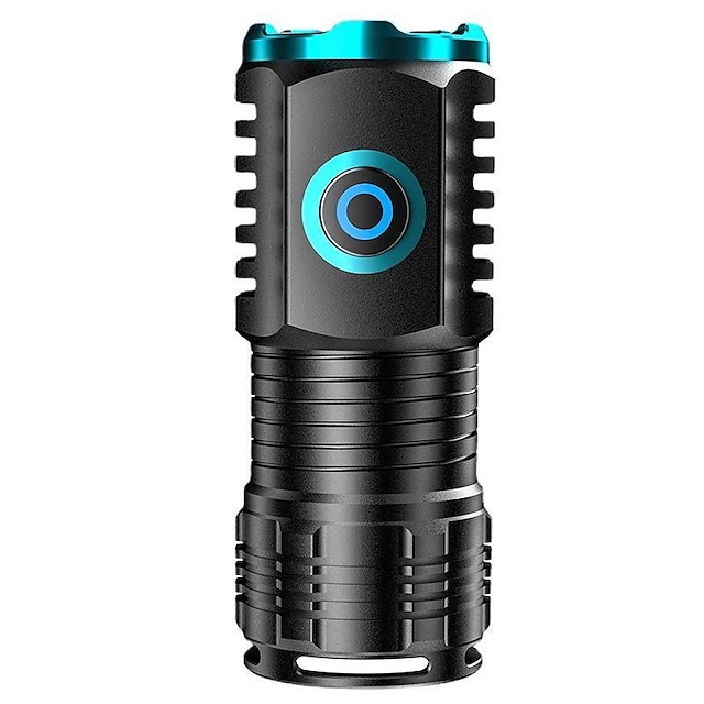  Große neue Docht-Taschenlampe mit starkem Licht, wiederaufladbare USB-Taschenlampe für taktische Jagd, integrierte Batterie, LED-Taschenlampe