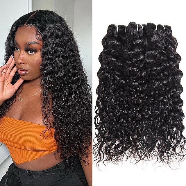  3 pçs feixes de cabelo humano de onda de água 8-28 polegadas feixes de tecelagem de cabelo humano perucas extensões de cabelo humano brasileiro para mulheres