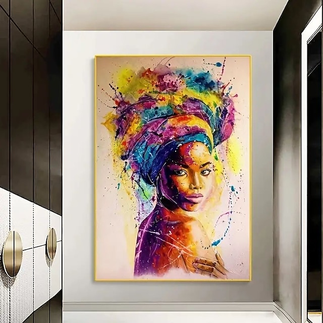  mennesker vægkunst lærred fantastisk afrikansk kvinde print og plakater abstrakt portræt billeder dekorativt stof maleri til stuen billeder ingen ramme