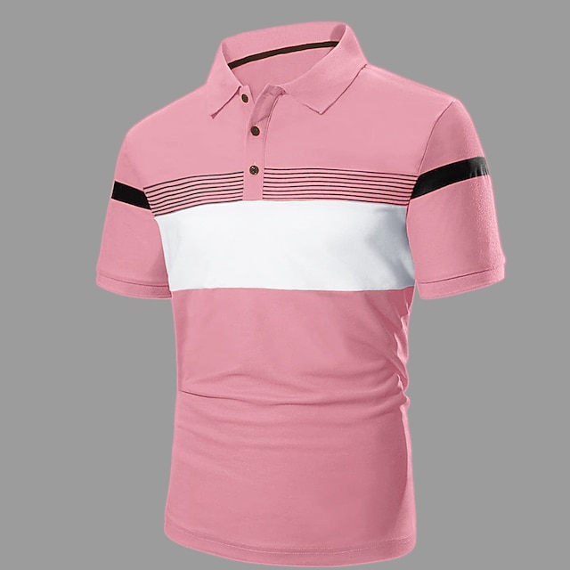  Ανδρικά Button Up Polos Φανέλα POLO Causal Αργίες Πέτο Κοντομάνικο Μοντέρνα Βασικό Σκέτο Κλασσικό Καλοκαίρι Κανονικό Κίτρινο Ροζ Βαθυγάλαζο Ουρανί Μπεζ Γκρίζο Button Up Polos