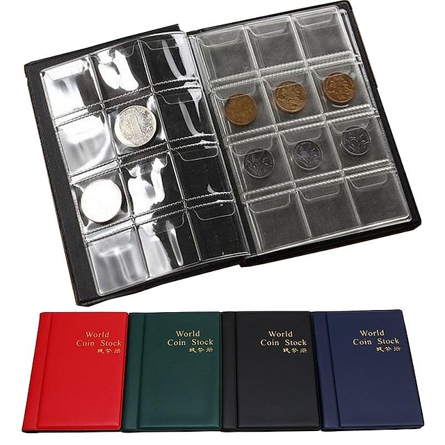  120 Coins Holders 4 Colors Collecting Collection Storage Money Penny Album Book Pockets