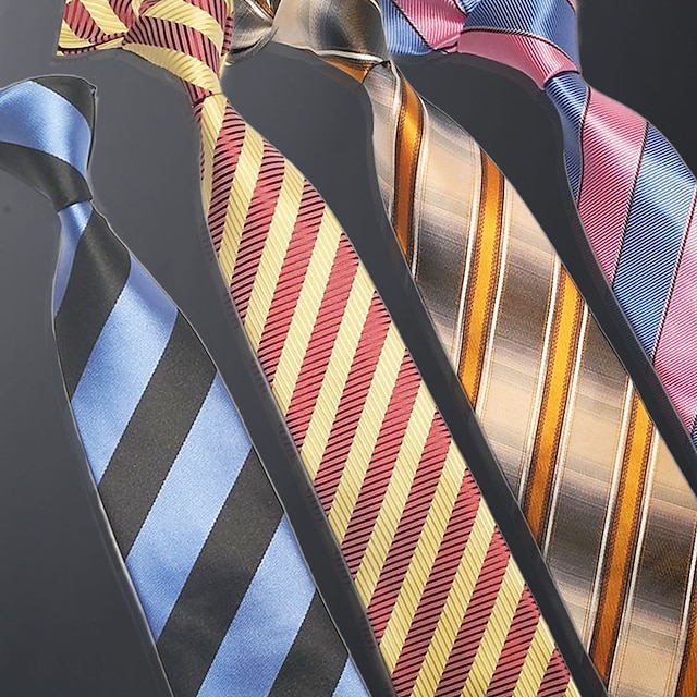  Herren Krawatten Streifen und Plaid Formeller Abend Hochzeitsfeier Freizeitskleidung