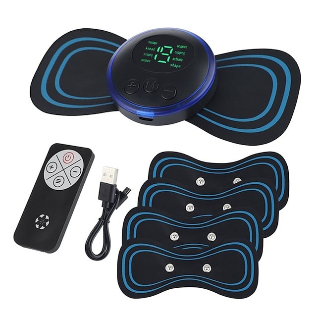  LCD Display EMS Neck Stretcher Electric Massager 8 Mode Cervical Massage Patch Pulse Muscle Stimulator Portable Relief Pain