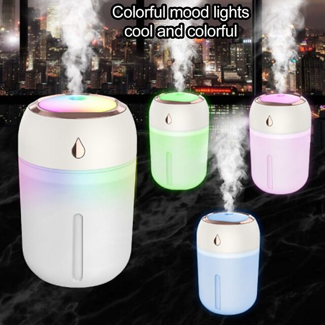  330ml Humidifier Usb Mini Ultrasonic Aromatherapy Diffuser Cold Mist Air Humidifier Purifier With Light Car Home