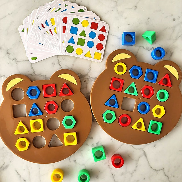  gør-det-selv børn geometrisk form farvematchning 3d puslespil baby montessori legetøj læring pædagogisk interaktivt kampspil legetøj til børn