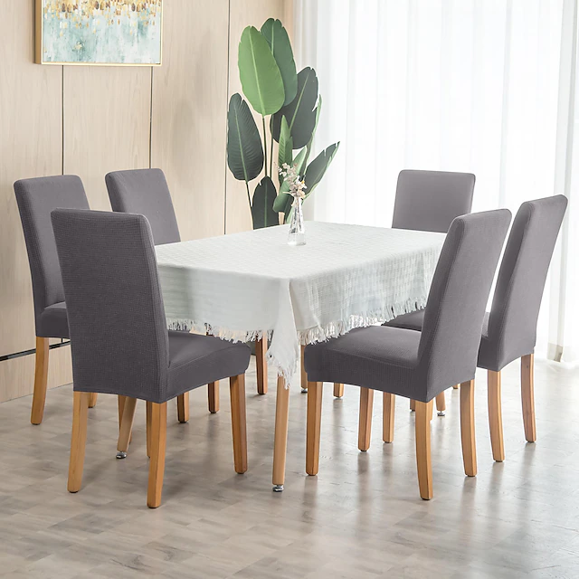 4 Pcs Water Rissistant Dining Chair Covers Burgundy High Back Chair Cover Jacquard Spandex Chair Protector Covers Seat Slipcover with Elastic Band for Dining RoomWedding Ceremony Banquet 20