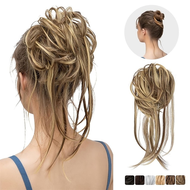  chignons Hair Bun Drawstring Synthetic Hair Hair Piece Hair Extension Curly Party Daily Wear Party & Evening A1 A2 A3