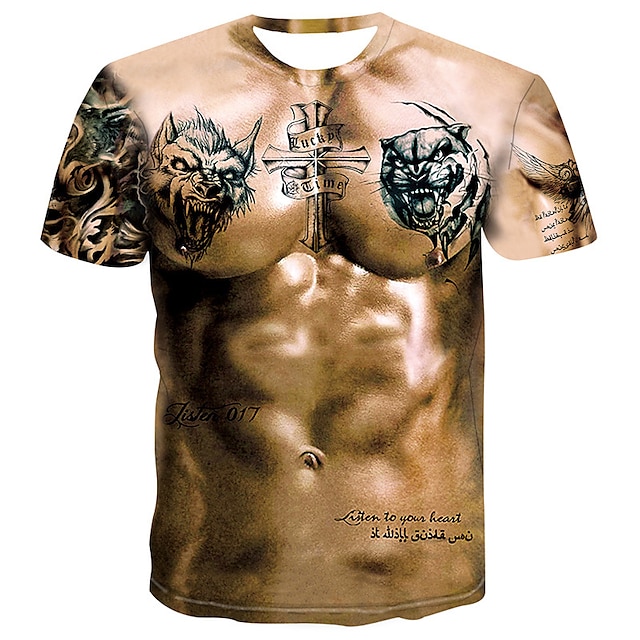  Pánské Grafika Simulace Tričko Krátký rukáv tričko 3D tisk Tričkový Košile Vinobraní Módní Designové Venkovní Denní Sport 1 2 3 Jaro léto Oblečení S M L XL 2XL 3XL