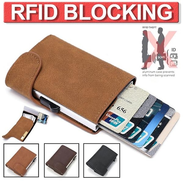 RFID всплывающий держатель для кредитных карт кошелек мужской визитница тонкий минималистский тройной кошелек для кредитных карт для женщин держатель для карт