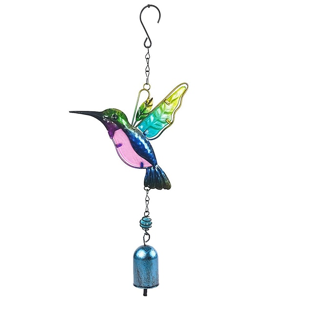  Campanas de viento de colibrí de 1 pieza, campanas de viento de música de vidrio de metal para interiores y exteriores, campanas románticas móviles para decoración de jardín, patio, patio trasero o festival/los mejores regalos para madres y mujeres