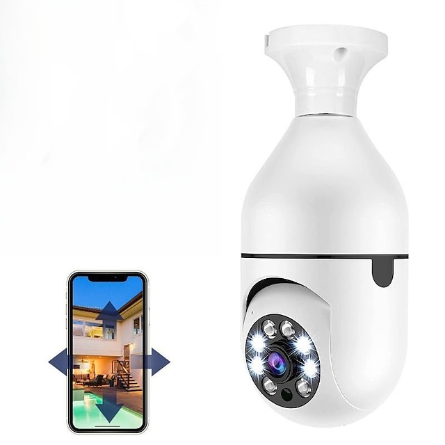 A6 Light Bulb Camera HD Full Color Night Vision Security Surveillance ...