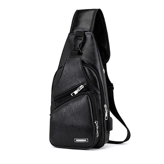  borsa a tracolla casual da uomo di moda borsa a tracolla in pelle pu per il tempo libero
