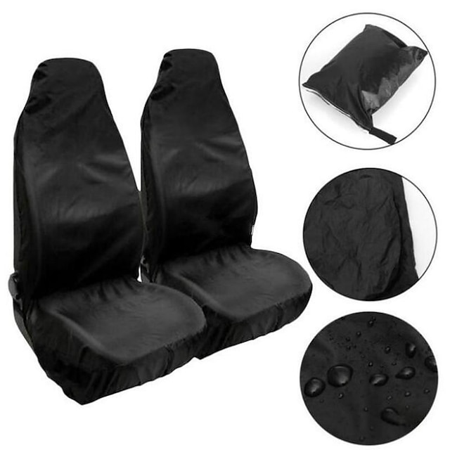  StarFire 2Pcs Waterproof Polyester Universal Seat Cover Front Car Van Seat Covers Protectors Nonslip Backing Dust-proof For Cars Bus VAN