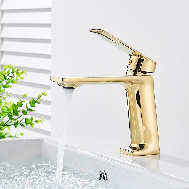  Monobloc Basin Taps Sink Mixer Bathroom Faucet, Single Handle Electroplated Washroom Tap, Black Golden Chrome Grey