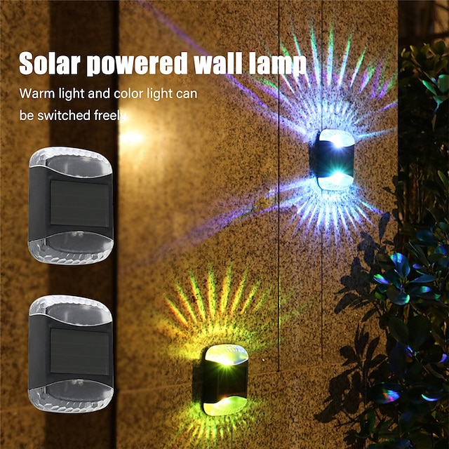  led solar lys udendørs have væglamper ip65 vandtæt solar hegn lampe juledekoration festoon led lys