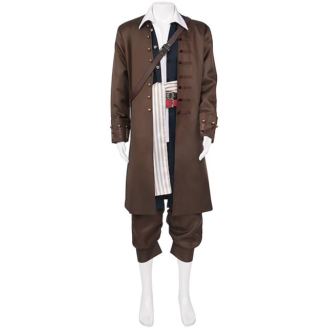 Pirates of the Caribbean Pirates of the Caribbean Cosplay Costume Outfits Costume Cosplay Cosplay Costume Movie Cosplay for Men's Adults' Masquerade 21