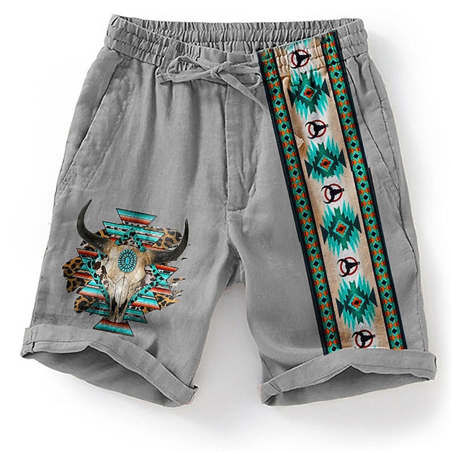  Homens Gráfico Estampa Geométrica Calção Shorts de verão Shorts de praia Cintura Média Estilo Étnico Retro Vintage Casual Diário Feriado Cintura elástica Impressão 3D Com Cordão Designer Roupa