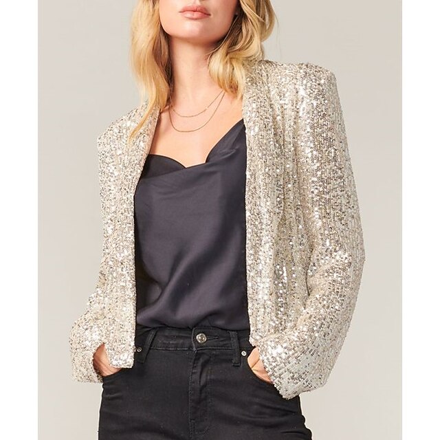 Shawls Women‘s Wrap Sparkle & Shine Elegant Long Sleeve Sequined Fall