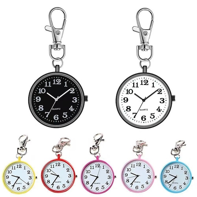  2023 Pocket Watches Nurse Pocket Watch Keychain Fob Clock with Battery Doctor Medical Vintage Watch