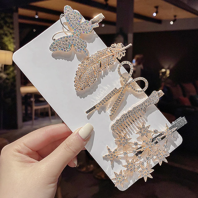 Women's Hair Clip Set For Party Evening Daily Rhinestone Alloy 7