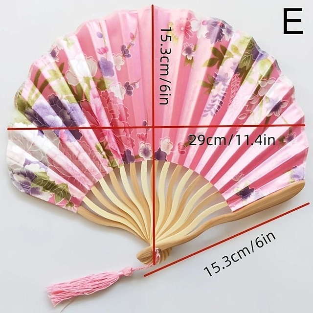 Folding Fan Handheld Fans Chinese Imitation Silk Classical Hanfu Fan ...