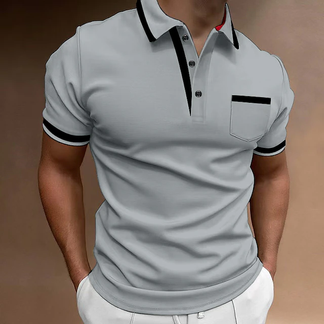 Men's Polo Shirt Golf Shirt Casual Sports Lapel Short Sleeve Fashion ...