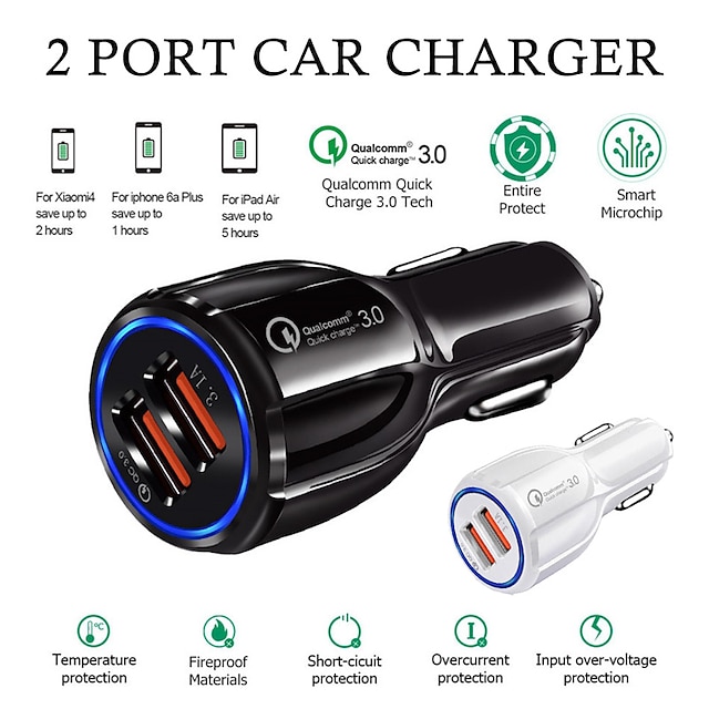  Charging Station 2 Port Car Charger Multi USB Charger Station CE Certified Universal For iPad Universal Laptop