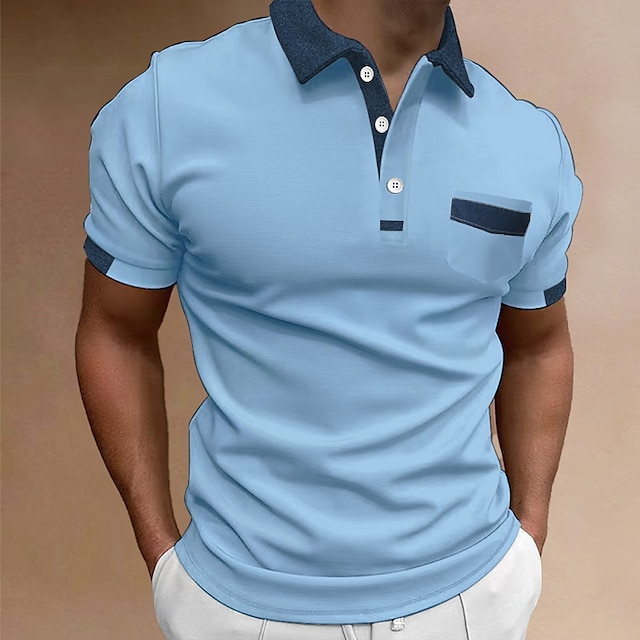 Men's Button Up Polos Polo Shirt Casual Holiday Lapel Classic Short 