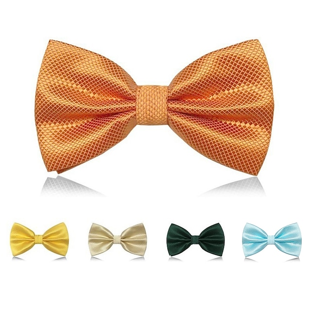  papillon classico da uomo su papillon da smoking formale solido papillon da lavoro per feste di matrimonio - plaid 1 pz