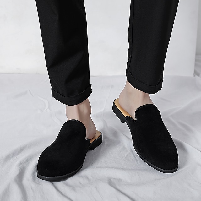  Voor heren Klompen & Muiltjes Britse stijl geruite schoenen Halve schoenen Comfortabele schoenen Zakelijk Casual Brits Dagelijks PU Ademend Leegloper Zwart Wit Zwart+Grey Zomer Lente