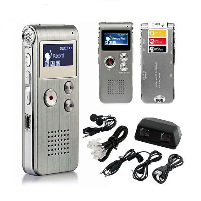 Portable Rechargeable Digital Voice Recorder with 8GB, MP3 Player, Compact Dictaphone for Notes & Meetings 6