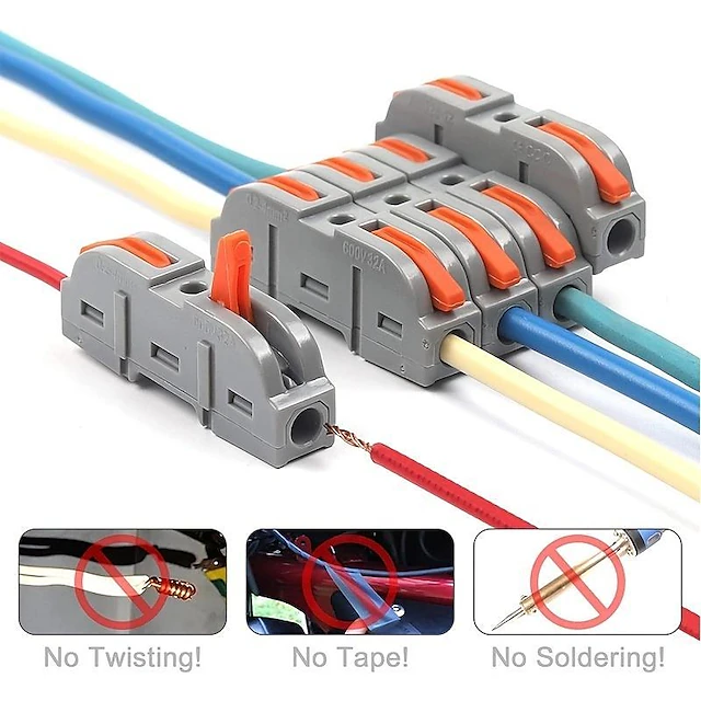 20Pcs Quick Wire Connection Terminal SPL-1 Splicing Conductor Compact ...