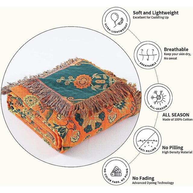 Sofa Cover Sofa Blanket Cotton Tassel Couch Cover Couch Protector Sofa