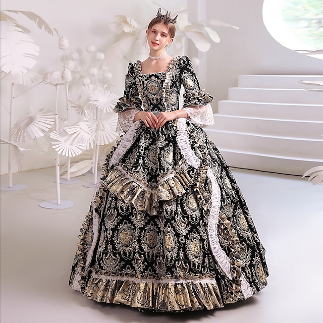  Γκόθικ Βικτοριανό Εμπνευσμένο από Βίντατζ Μεσαίωνα Φορέματα Κοστούμι πάρτι Φόρεμα χορού Πριγκίπισσα Σαίξπηρ Γυναικεία Συμπαγές Χρώμα Βραδινή τουαλέτα Απόκριες Πάρτι Βραδινό Πάρτυ Μασκάρεμα Φόρεμα