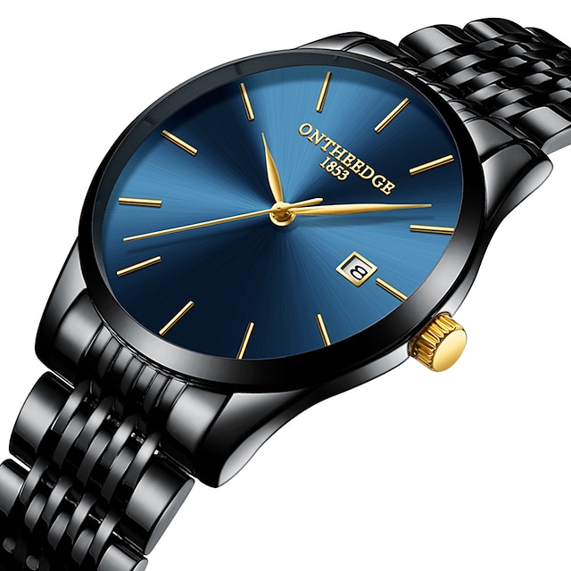  ultratynne kvartsklokke herre analog luksus minimalistisk klassisk armbåndsur vanntett kalender kronograf klokker i rustfritt stål