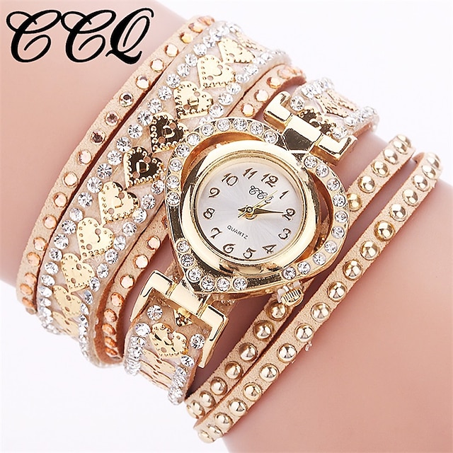  Luxury Ladies Fashion Love Dial Bracelet Watch Women Dress Rhinestone Soft Strap Quartz Watches Montre Femme
