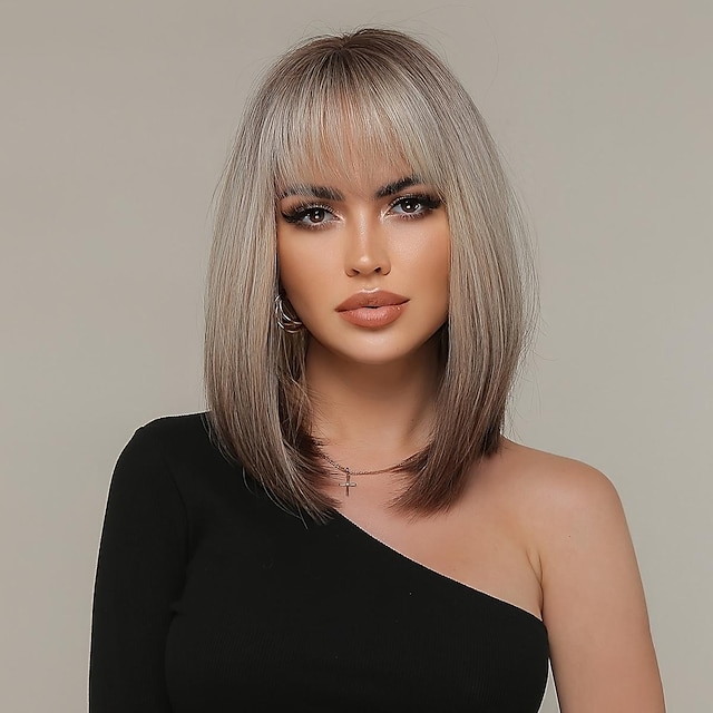 Women's Gray Ombre Wig: Top Quality Heat Resistant Synthetic Hair for a ...