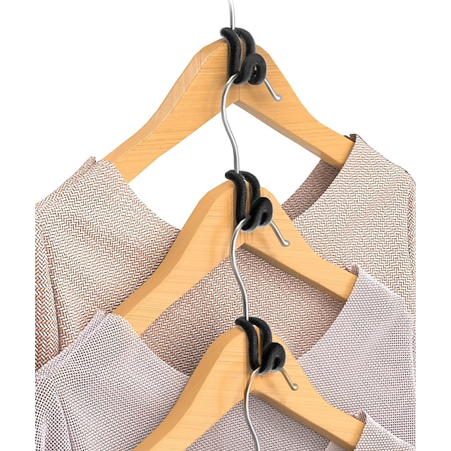 10pcs Clothes Hanger Connector Hook, Non-Slip Velvet Coating Hangers,  Flocking Hanger Extender Hooks Space Saver Heavy Duty Clothes Hangers Hooks  for Closet Organizer 2023 - US $2.49