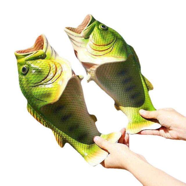 Men's Fish Shaped Slippers - Funny 3D Fish Flip Flops for Men and Women ...