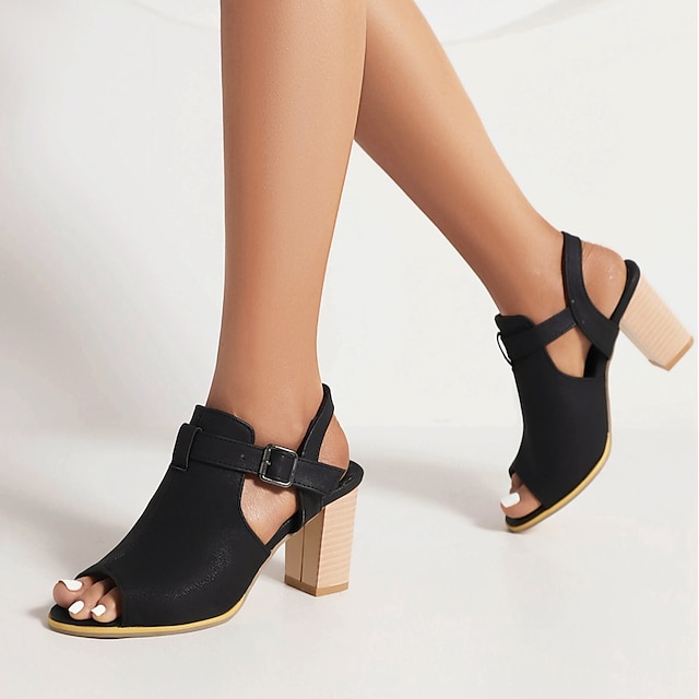 Women's Sandals Block Heel Sandals Sexy Shoes Heel Sandals Work Daily ...